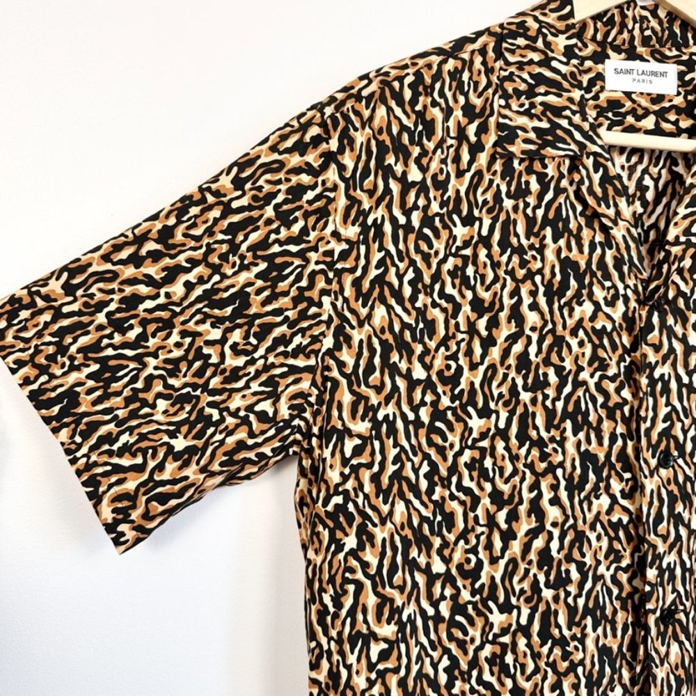 Sold - Saint Laurent Men's Short Sleeve Camp Collar Shirt Medium | 39 15 1/2 New - Picture 5 of 17